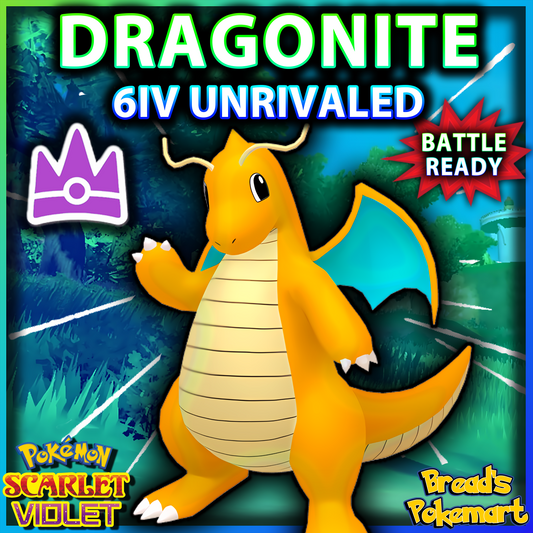 6IV Dragonite Unrivaled - Mightiest Mark - Raid Caught - Battle Ready + EVs