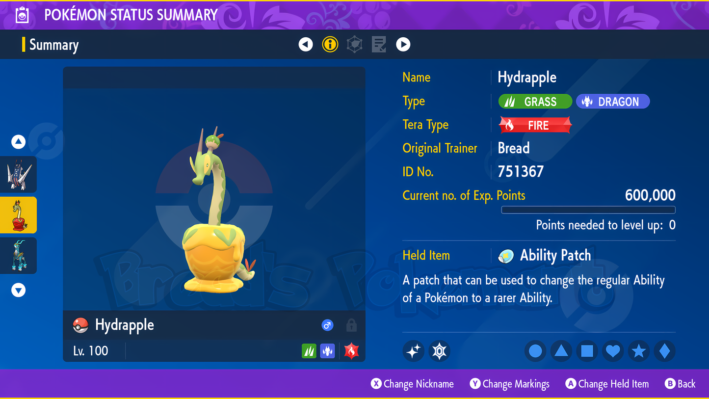 SHINY 6IV HYDRAPPLE - lv100 Competitive Battle Ready + EVs