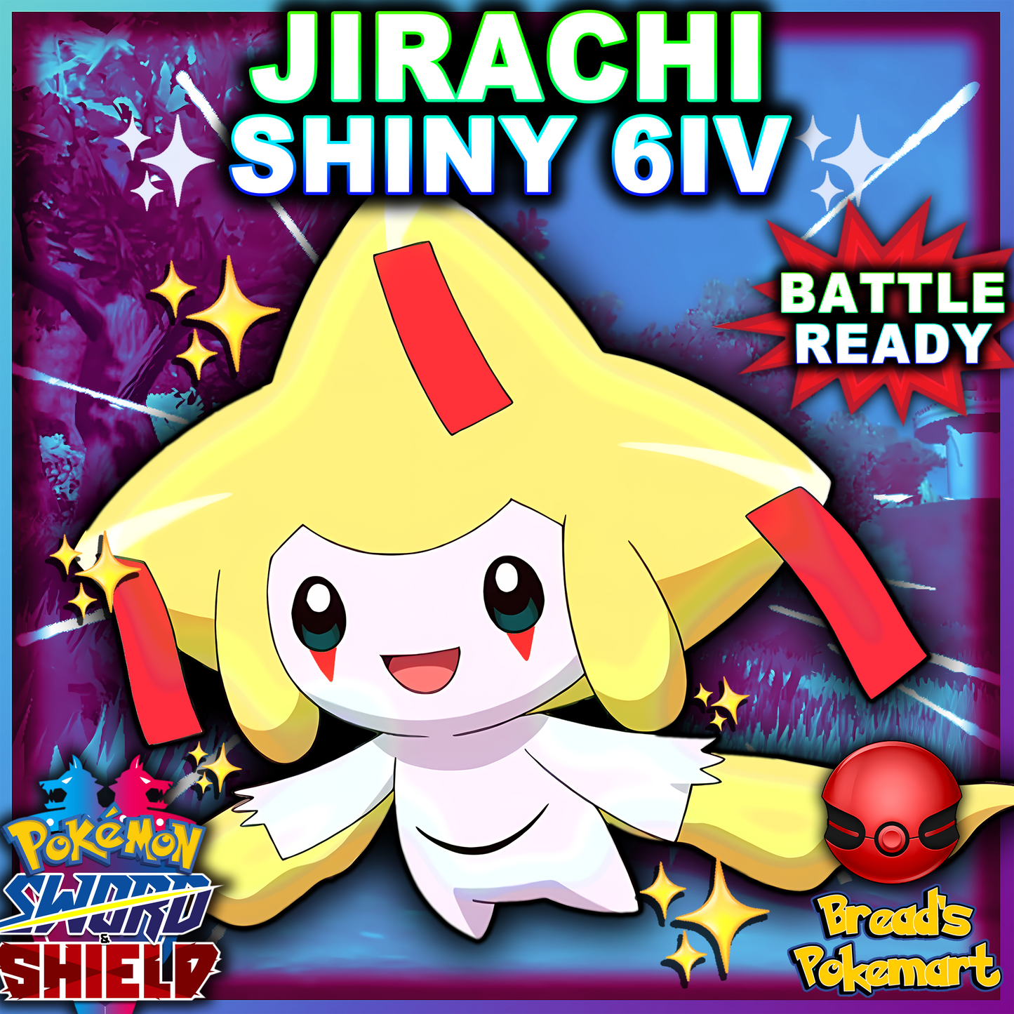 Shiny 6IV Jirachi - Competitive Battle Ready - lv100 Event Mythical