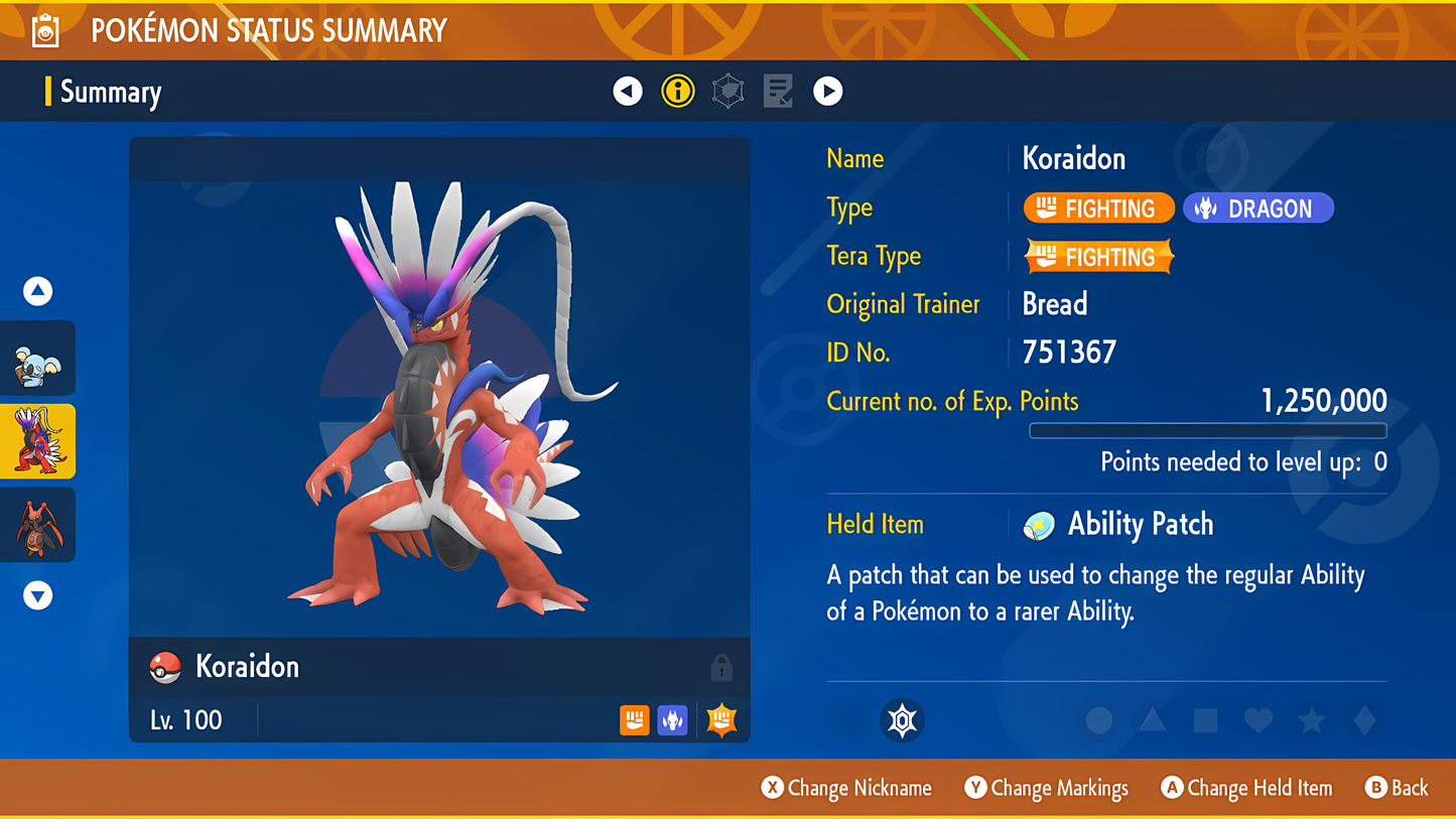 6IV Koraidon - lv100 Legendary - Battle Ready + EVs