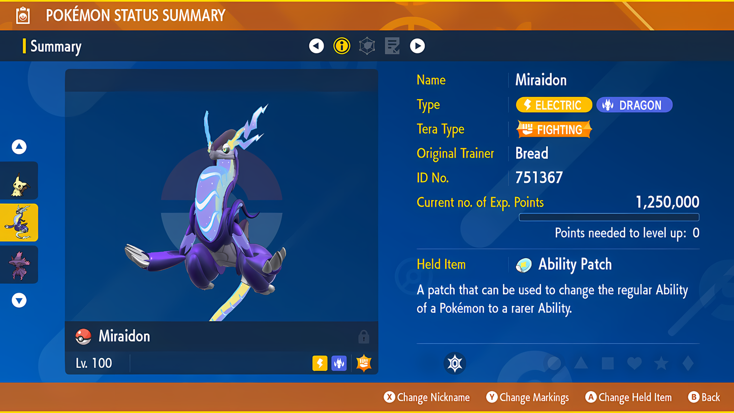 6IV Miraidon - lv100 Legendary - Battle Ready + EVs