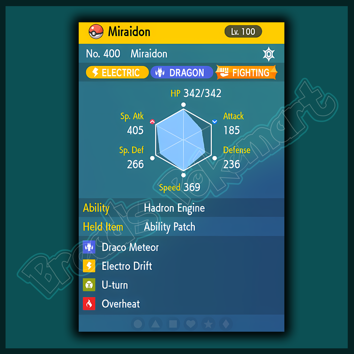 6IV Miraidon - lv100 Legendary - Battle Ready + EVs