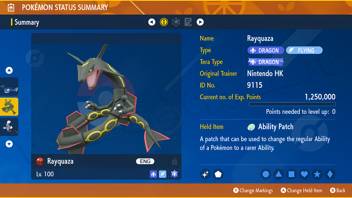 Shiny 6IV Rayquaza - lv100 Legendary - Battle Ready + EVs