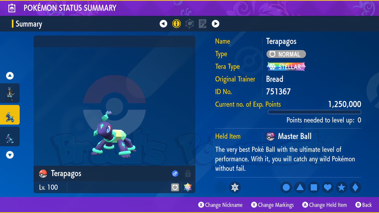 6IV Terapagos - lv100 Legendary - Battle Ready + EVs