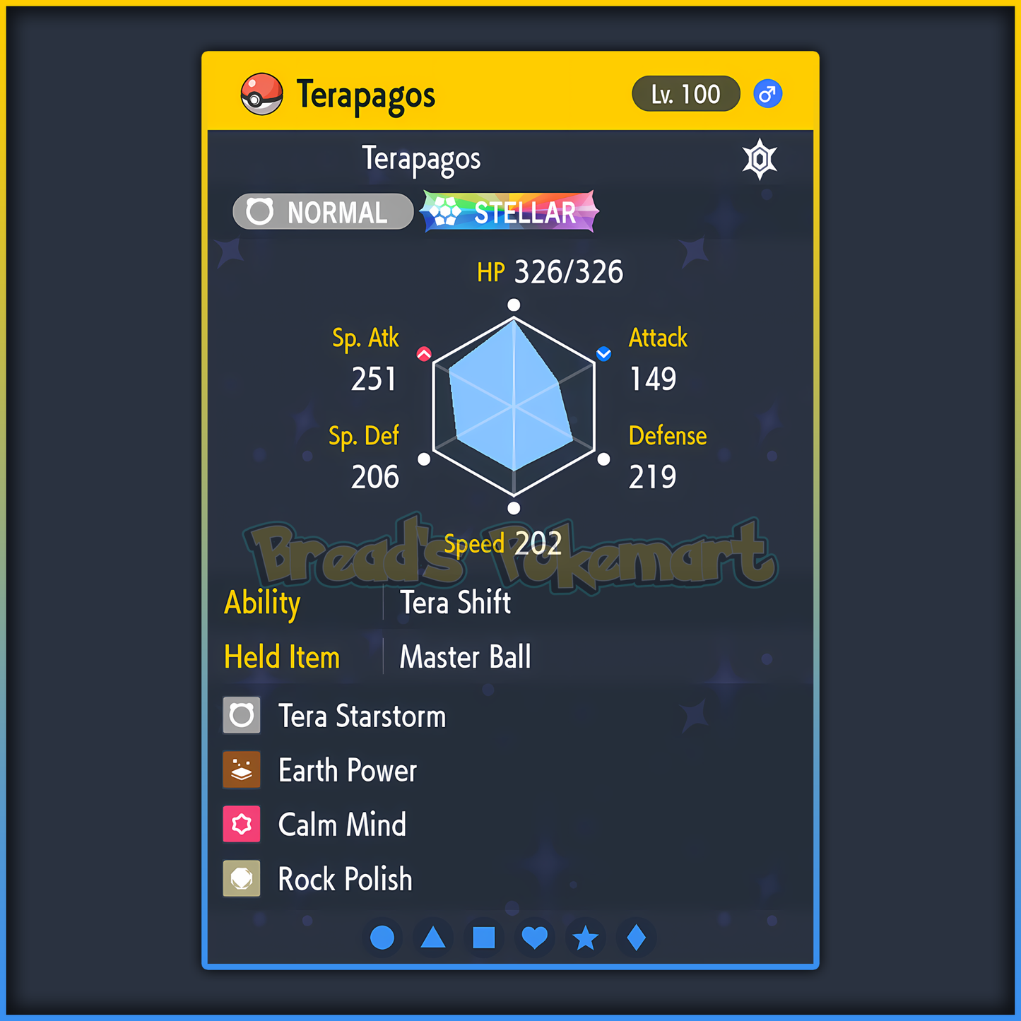 6IV Terapagos - lv100 Legendary - Battle Ready + EVs