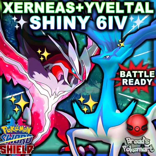 Shiny 6IV Xerneas + Yveltal - Competitive Battle Ready - lv100 Legendary Events