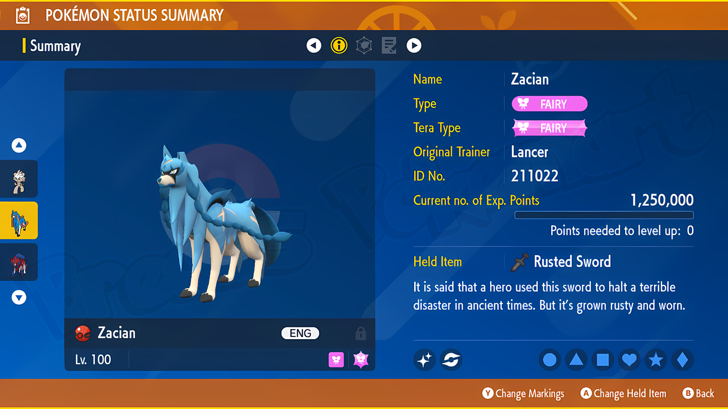 Shiny 6IV Galar Legendaries - Zacian & Zamazenta - lv100 Events